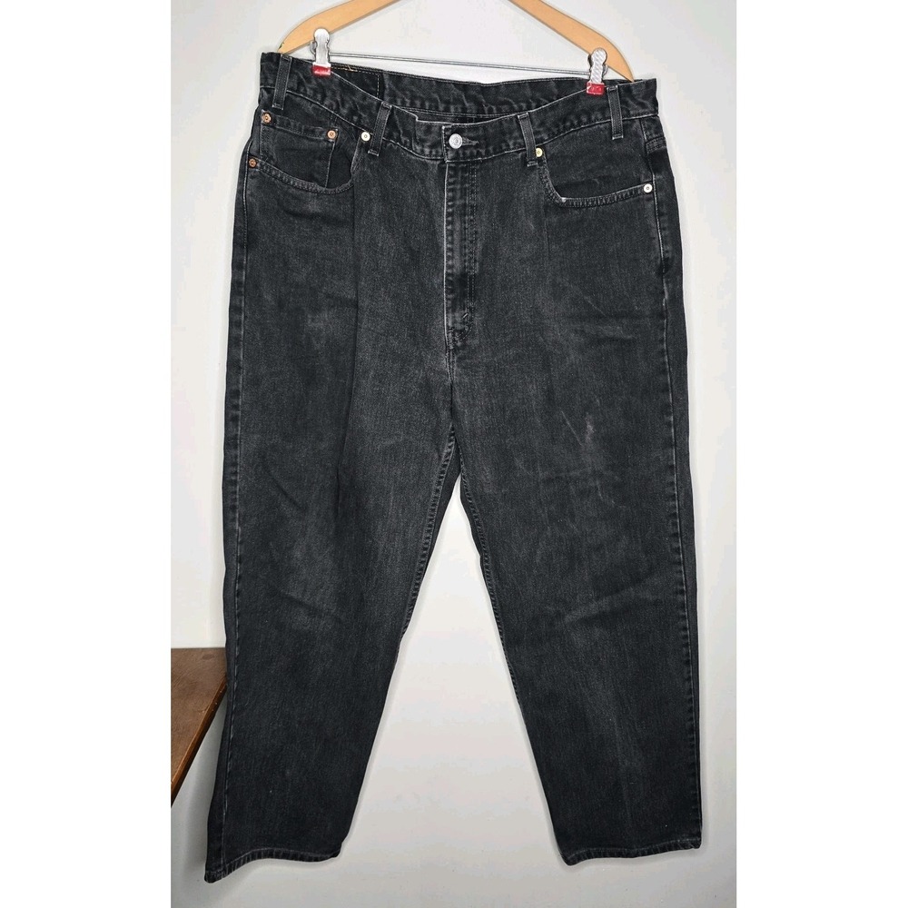 Vintage Levis 550 Jeans Men's 42x30 Black 90s Made in MEX Relaxed Fit